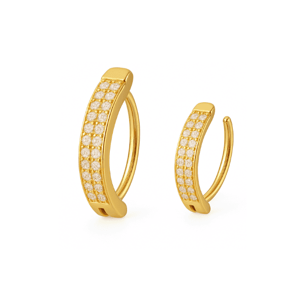 ESSETY JEWELS - Clicker Ombelico Doppia Fascia di Zirconi