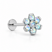 ESSETY JEWELS - Labret Threadless Flower Completo