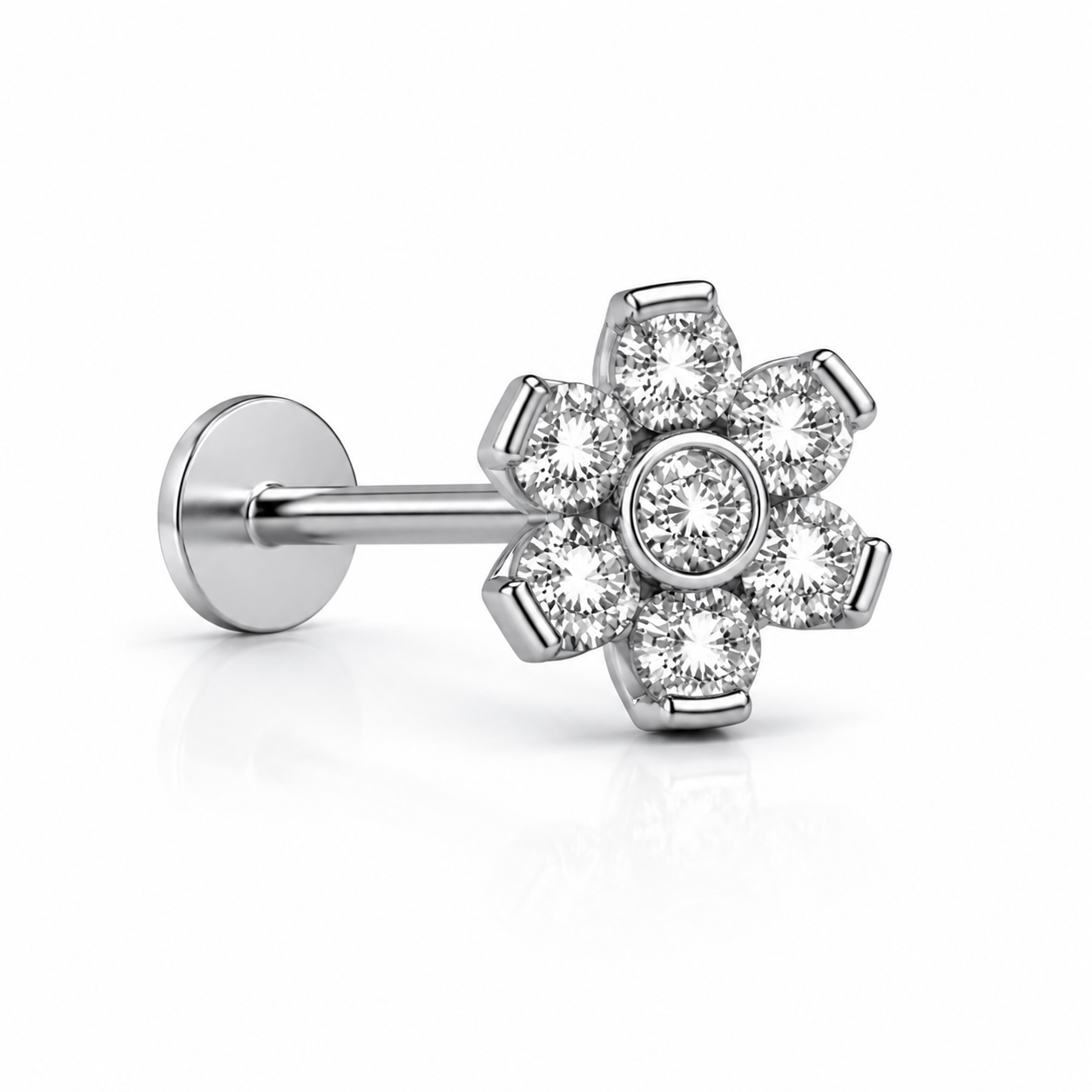 ESSETY JEWELS - Labret Threadless Flower Completo