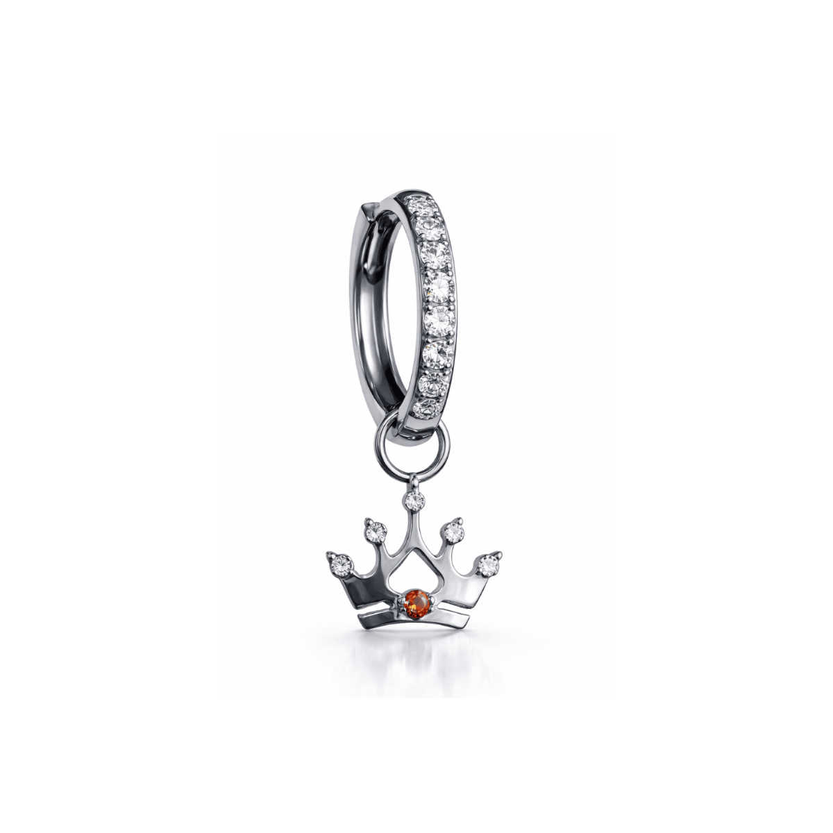 ESSETY JEWELS - THE CROWN ESSETY – Orecchino a Cerchio con Corona e Zirconi