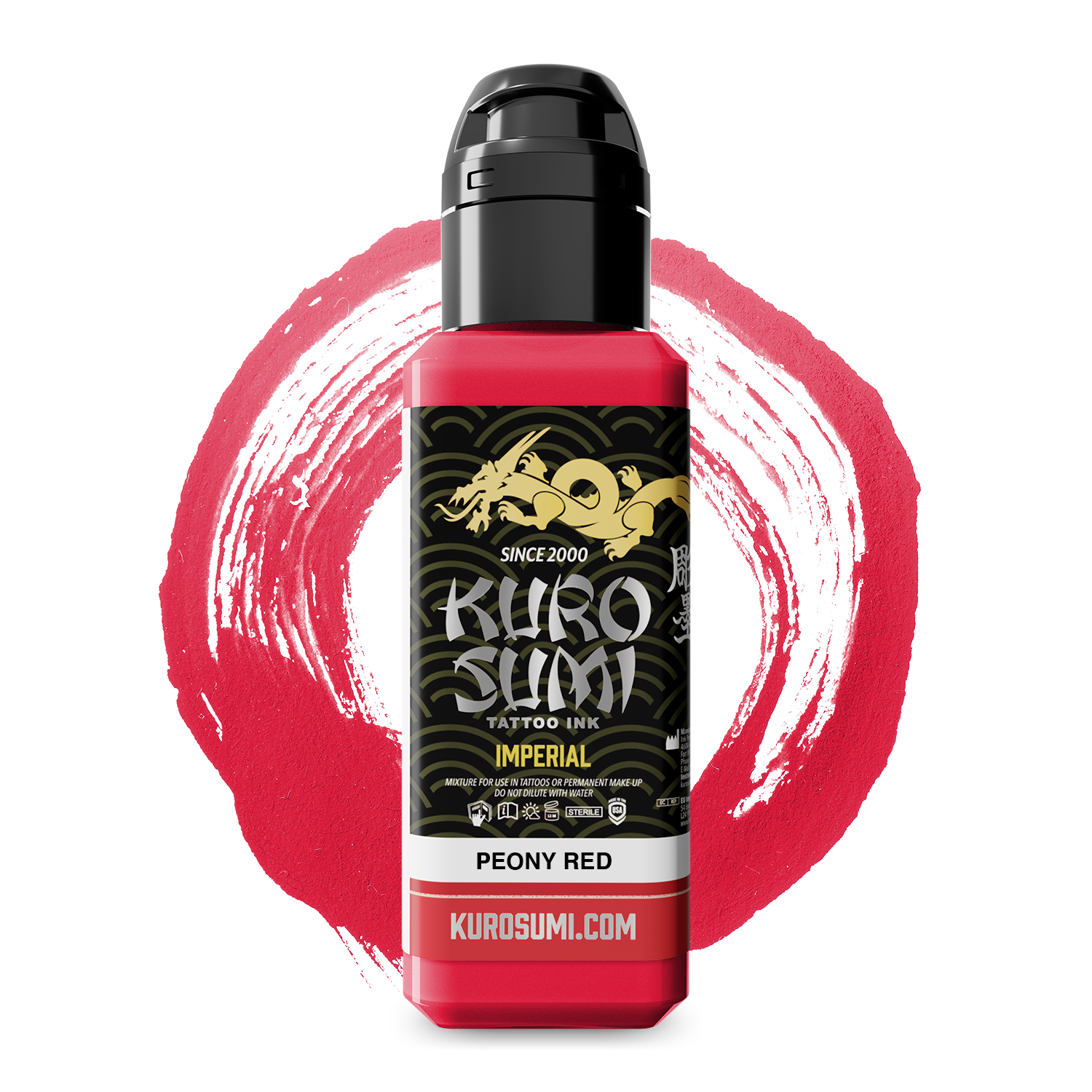 Kuro Sumi Imperial Tattoo Ink - Peony Red