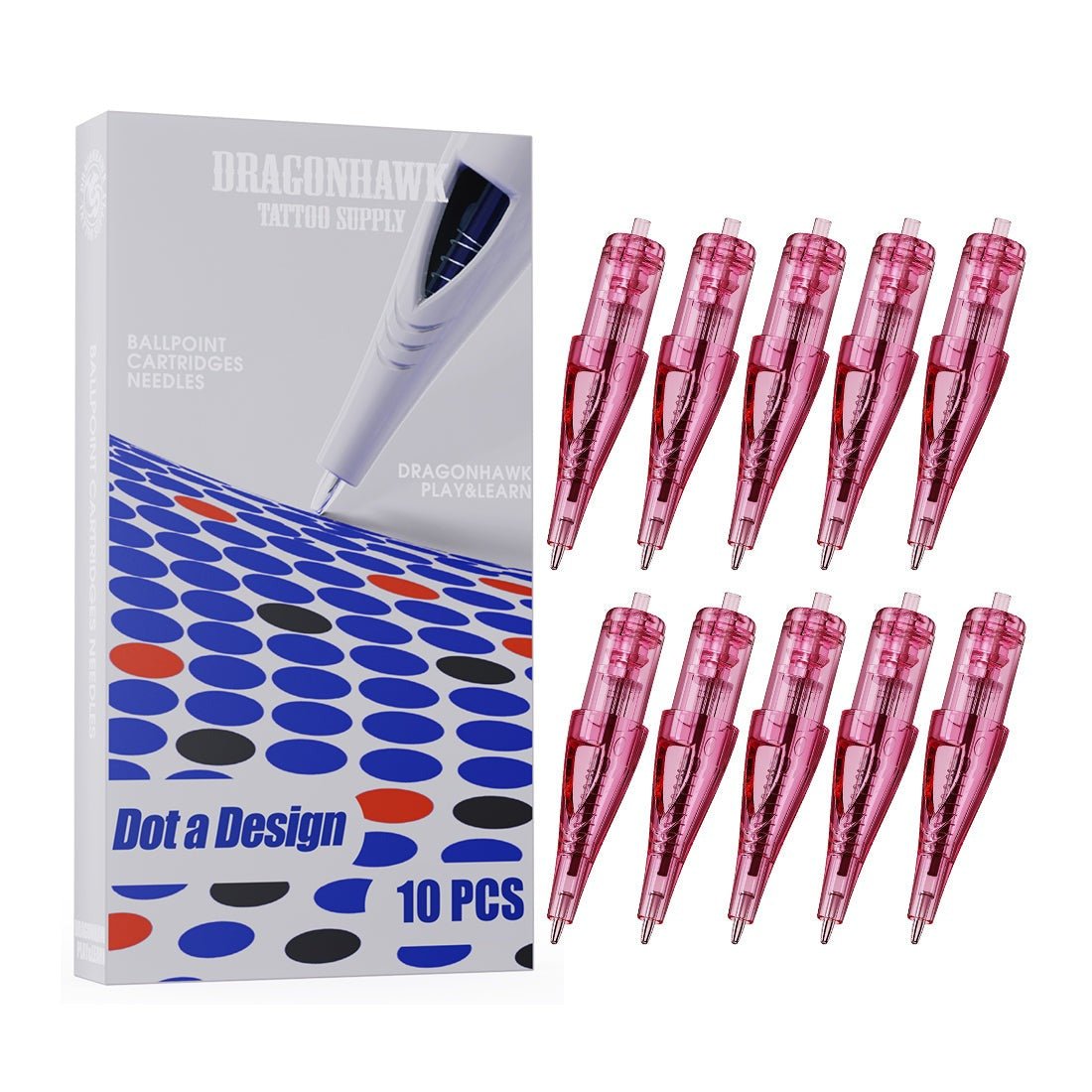 Dragonhawk Ballpoint Cartridges Needles - 10pcs - mrpmu