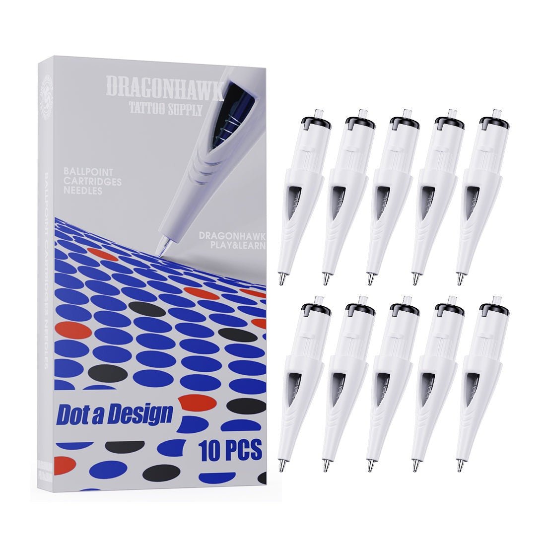 Dragonhawk Ballpoint Cartridges Needles - 10pcs - mrpmu