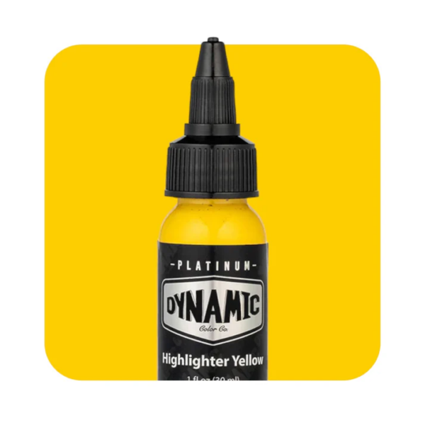 HIGHLIGHTER YELLOW 30ml - DYNAMIC PLATINUM TATTOO INK REACH