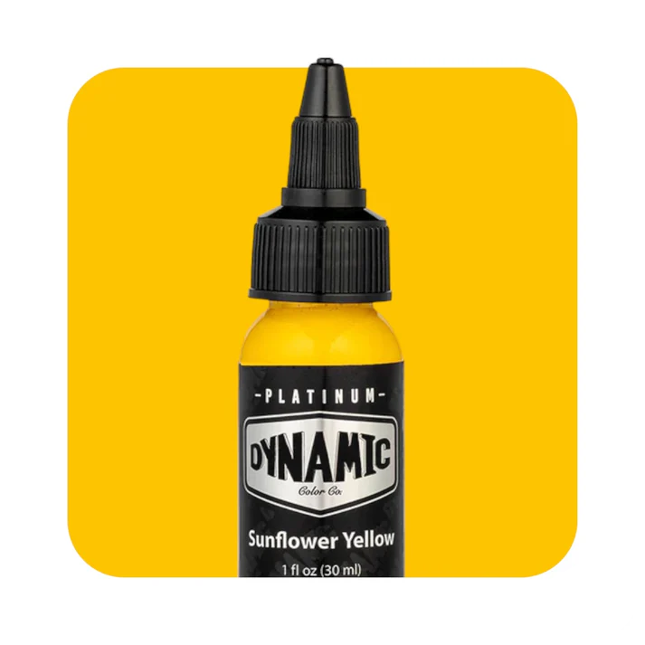 SUNFLOWER YELLOW 30ml - DYNAMIC PLATINUM TATTOO INK REACH
