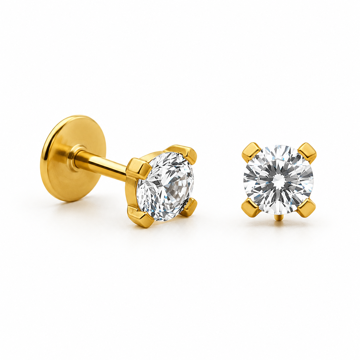 ESSETY JEWELS - Labret con Brillantino Incastonato Gold Completo
