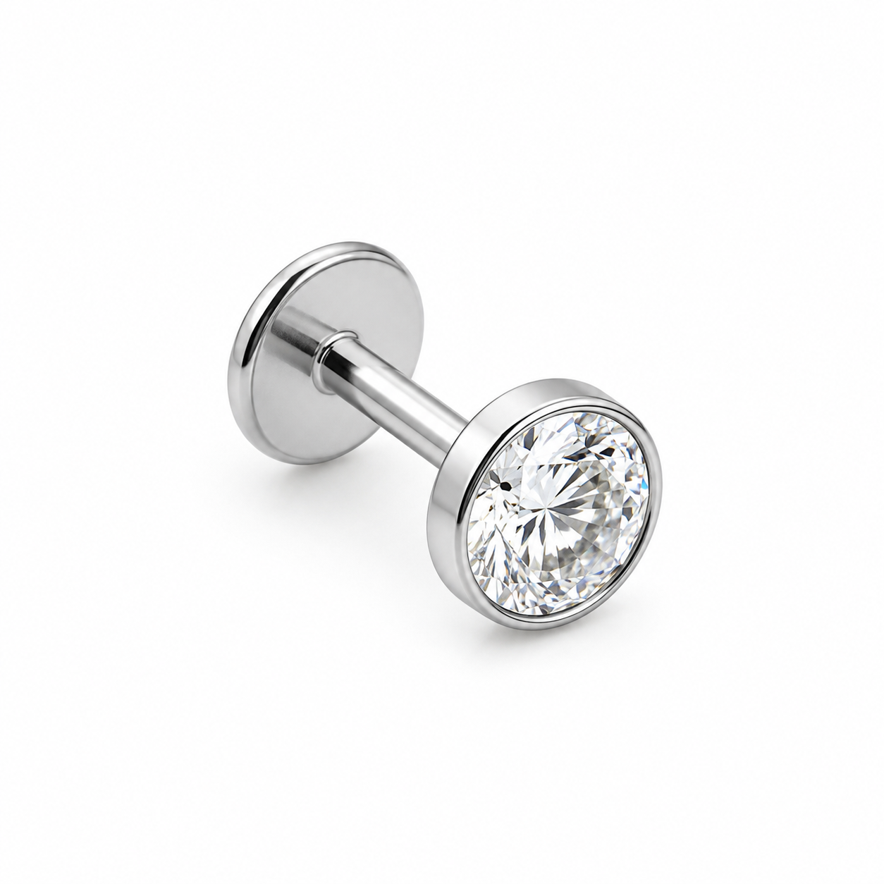 ESSETY JEWELS - Labret Brillantino Base Liscia Silver Completo