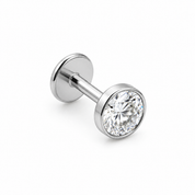 ESSETY JEWELS - Labret Brillantino Base Liscia Silver Completo