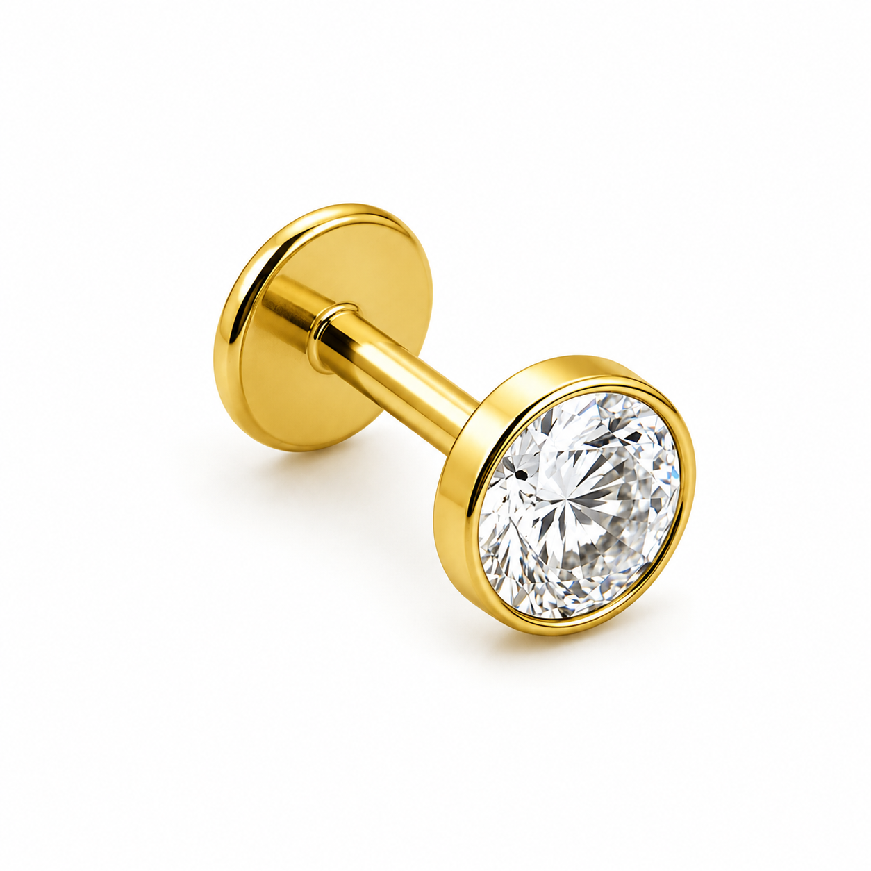 ESSETY JEWELS - Labret con Brillantino Base Liscia Gold Completo