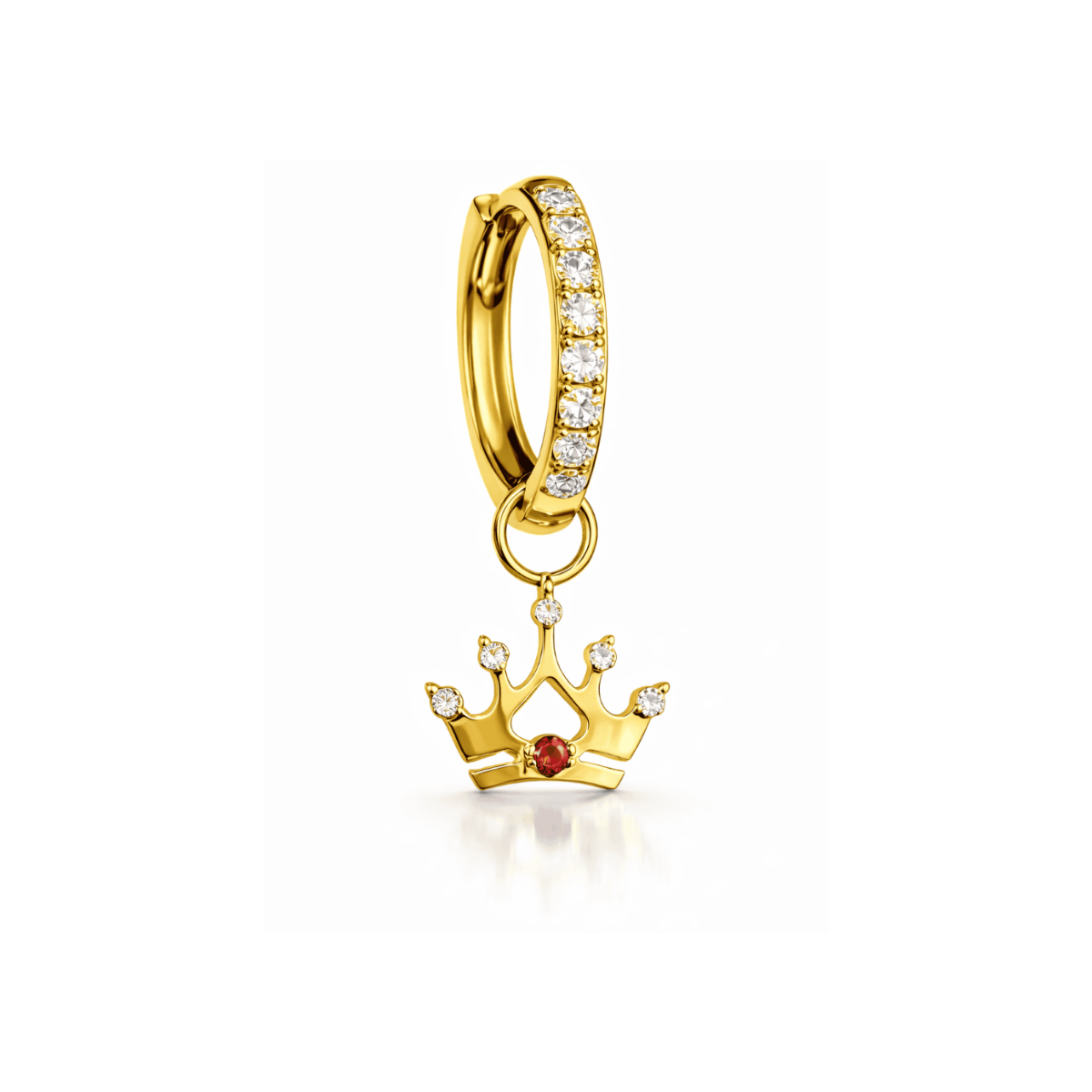 ESSETY JEWELS - THE CROWN ESSETY – Orecchino a Cerchio con Corona e Zirconi - Coppia