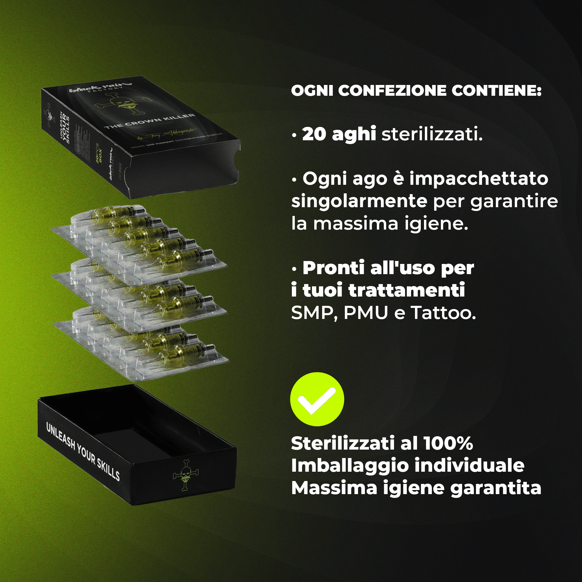 The Untouchable - 20 cartucce - Aghi Tricopigmentazione 0603RL – 0.20mm SMP - Mr.PMU